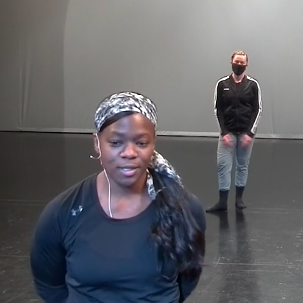Screenshot of Ursula Perry teaching Improvisation with demonstrators