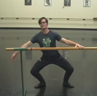 Screenshot of Christian Tippetts teaching Ballet at the barre
