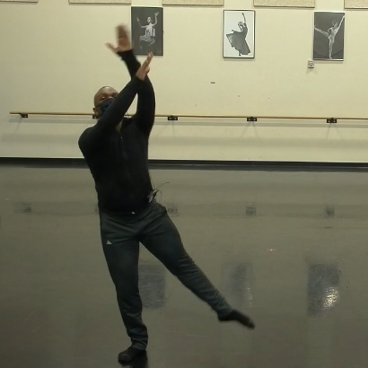 Kareem demonstrates in teaching Advanced Modern