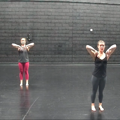 Lauren teaches Modern I with Jackie demonstrating